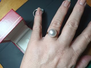 Anillo Oro y Perla Japonesa