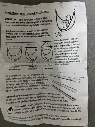 Hamaca Silla Jumbo Hammock Hecha a Mano