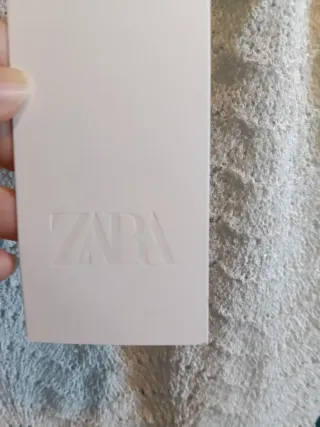 Blusa Zara tirantes crochet blanco y azul Talla S