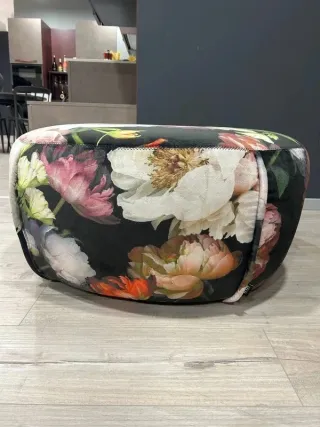 Felis - Pouf rotondo sfoderabile fantasia floreale