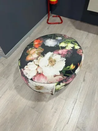 Felis - Pouf rotondo sfoderabile fantasia floreale