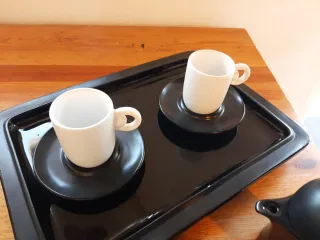 Juego café italiano  Italica Ars negro y blanco.