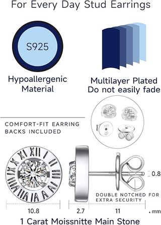 Orecchini Argento 925 Moissanite