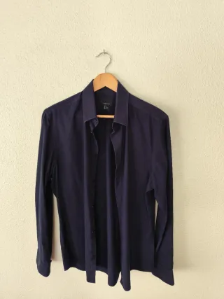 Camisa H&M azul marino hombre