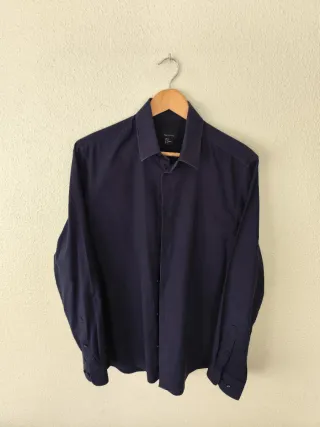 Camisa H&M azul marino hombre