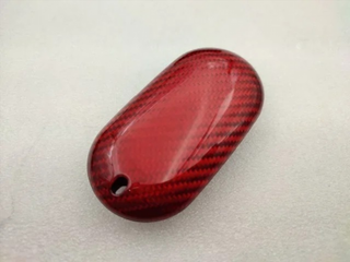 FUNDA LLAVE NUEVA MERCEDES EN CARBONO ROJO