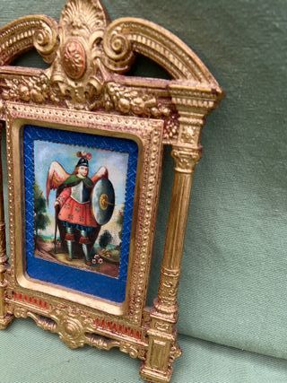 Miniatura Arcángel San Miguel Escuela Cuzqueña