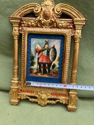 Miniatura Arcángel San Miguel Escuela Cuzqueña