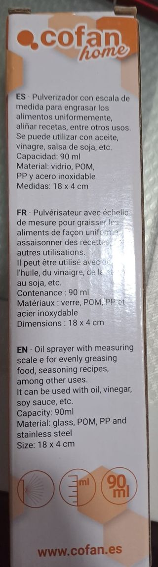 Pulverizador Aceite Cofan Mod. Oliva 90ml