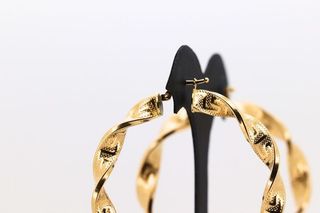 PENDIENTES ARO GRECA. Huecos. Oro 18k.