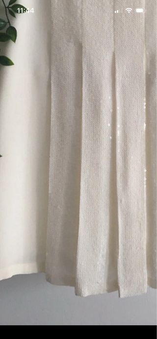 Falda Caractere Beige/Blanca Seda