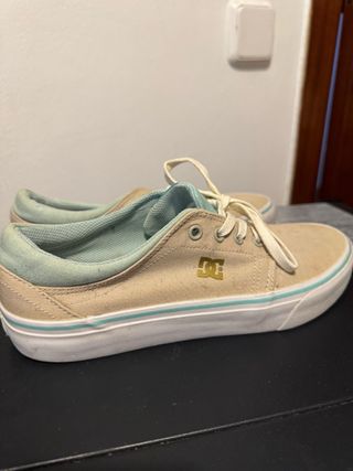 Bambas DC Shoes Mujer Talla 39 Beige/Turquesa
