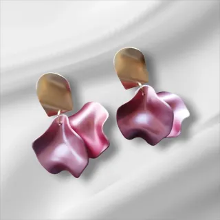 Pendientes fiesta dorados y rosas