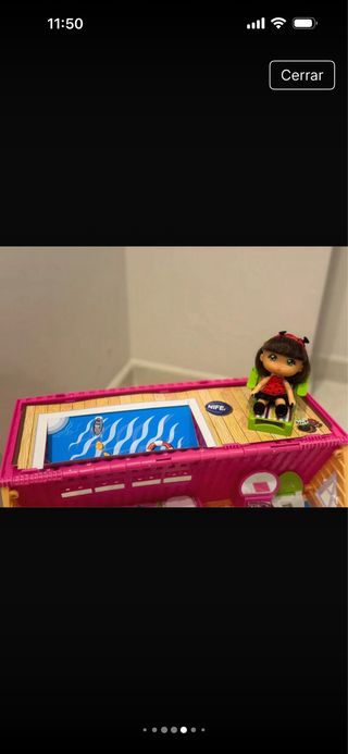 Casa de muñecas barriguitas rosa con accesorios