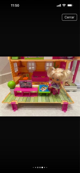 Casa de muñecas barriguitas rosa con accesorios