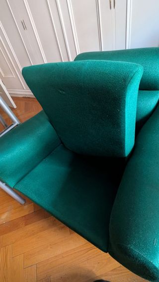 Pareja de sofá individuales retro verde