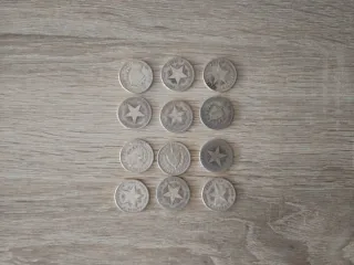 Lote de 12 monedas antiguas Republica de Cuba