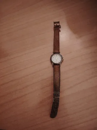 Orologio vintage pelle marrone e oro