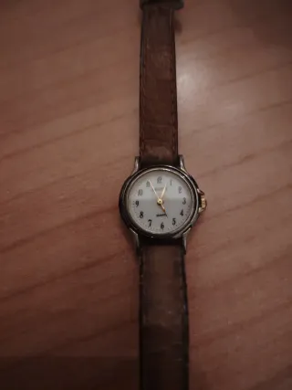 Orologio vintage pelle marrone e oro