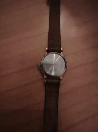 Orologio vintage pelle marrone e oro