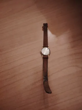 Orologio vintage pelle marrone e oro