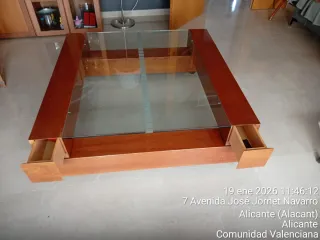 Mesa de centro madera y cristal