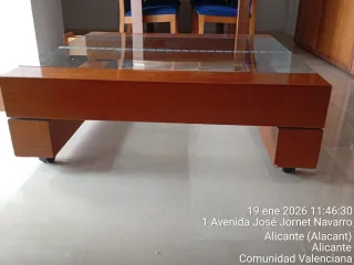 Mesa de centro madera y cristal