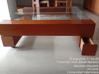 Mesa de centro madera y cristal