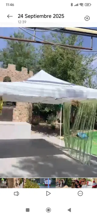 Carpa Plegable Blanca 3x3m (tipo paragüas)
