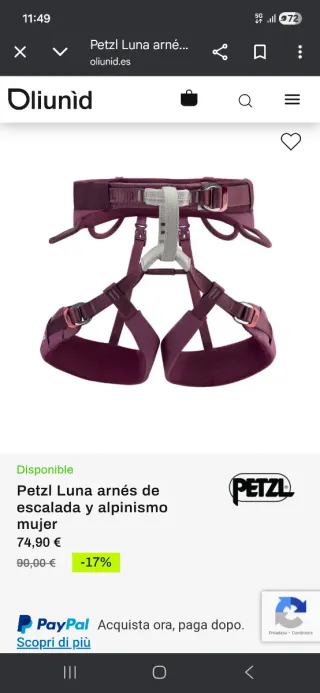 Arneses escalada y alpinismo mujer.