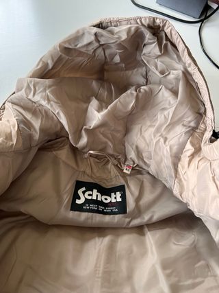 Abrigo largo Schott NYC beige, talla amplia