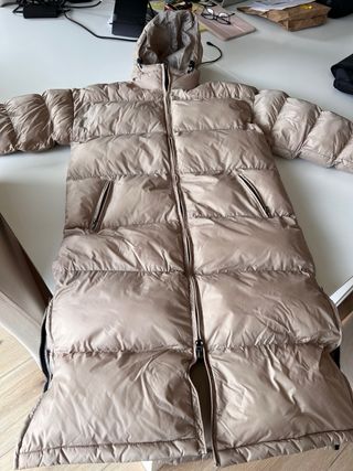 Abrigo largo Schott NYC beige, talla amplia