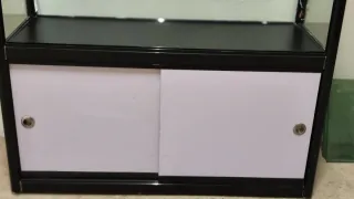 Vitrina expositora cristal y metal