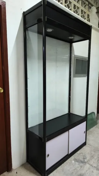 Vitrina expositora cristal y metal