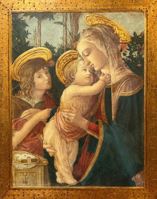 Lámina Virgen con Niño y San Juanito