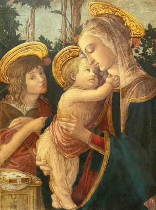 Lámina Virgen con Niño y San Juanito