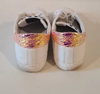 Sneakers bianche e oro tg. 41