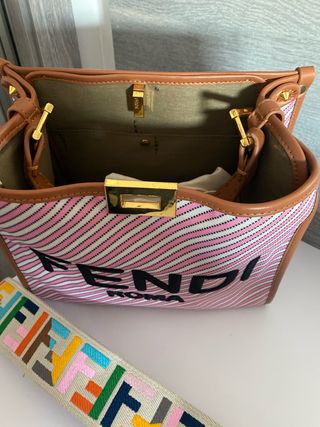 Bolso Fendi Roma Rosa Rayas Multicolor