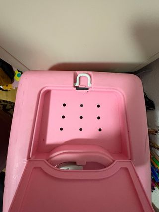 Transportín para mascotas rosa y gris 55x30cm