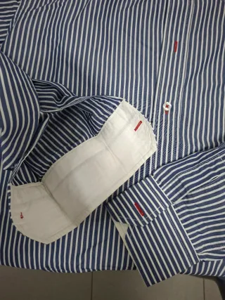 Camisa Carolina Herrera Rayas Azul y Blanca