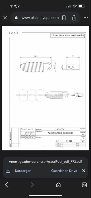 Amortiguador corcho y metal