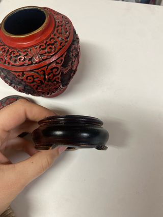 Tibor chino laca cinabrio