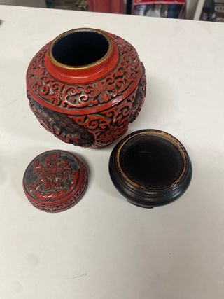 Tibor chino laca cinabrio