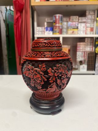 Tibor chino laca cinabrio