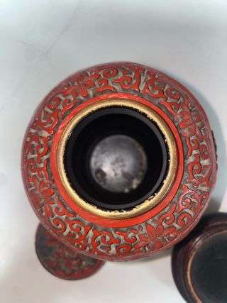 Tibor chino laca cinabrio