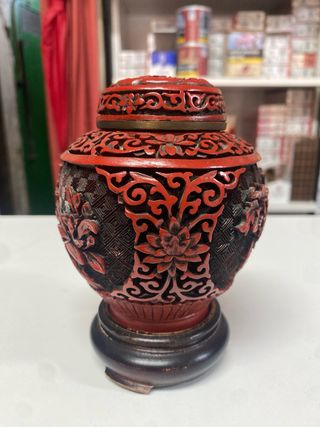 Tibor chino laca cinabrio