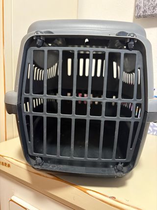 Transportín para mascotas gris 45x30x25 cm