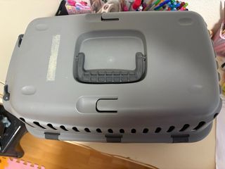 Transportín para mascotas gris 45x30x25 cm