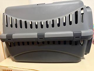 Transportín para mascotas gris 45x30x25 cm