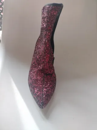 Botines granates con purpurina